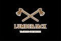 Vintage Retro Crossed Ax Hatchet Axes for Log Logging Lumberjack Timber Woodman Woodcutter Logo Design Vector