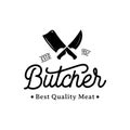 Vintage Retro crossed cleavers for Butcher shop label logo design