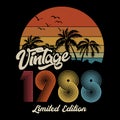 1988 vintage retro design vector black background vector gaphic Royalty Free Stock Photo
