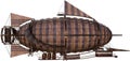 Vintage Steampunk Dirigible Airship, Isolated