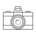 Vintage Retro Disposable Camera Illustration Print. Black and White Photography Art. Flat Camera Icon Vector Design Royalty Free Stock Photo