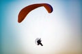 Vintage retro effect filtered hipster style travel image of freedom flight concept - paraplane in sky above