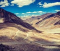 Himalayan landscape with road, Ladakh, India Royalty Free Stock Photo