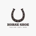 Vintage western country Horse shoe logo vector on white background Royalty Free Stock Photo