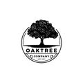 Vintage Retro Emblem Oak, Banyan, Maple Tree Service Logo Design