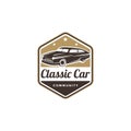 Vintage retro emblem premium classic car logo vector