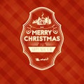 Vintage retro flat style trendy Merry Christmas card and New Year wish greeting