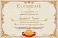 Vintage retro frame certificate background design template, gold detailed certificate