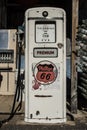 Vintage and retro fuel pump at the gas station