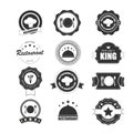 Vintage retro grunge coffee and restaurant labels, badges and icons