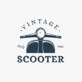 Vintage retro grungy scooter logo design, scooter shirt vector Royalty Free Stock Photo