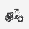 Vintage retro grungy scooter logo design Royalty Free Stock Photo