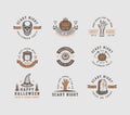 Vintage retro halloween logos, emblems, badges, labels, marks and patches. Royalty Free Stock Photo