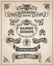 Vintage retro hand drawn banner set Royalty Free Stock Photo