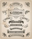 Vintage retro hand drawn banners