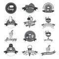 Vintage Retro Ice Cream Badges And Labels. Royalty Free Stock Photo