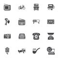 Vintage and Retro items vector icons set Royalty Free Stock Photo