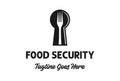 Vintage Retro Keyhole with Fork for Food Chef Restaurant Secret Secure Safe Security Guard Logo