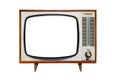 Vintage, retro old television isolated on white background. The old TV on the isolated white background Royalty Free Stock Photo