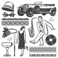 Vintage Retro Party Elements Set Royalty Free Stock Photo