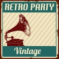 Vintage Retro Party poster Royalty Free Stock Photo