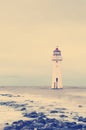 Vintage Retro Photo Filter Effect - New Brighton Perch Rock Light House, Merseyside, Birkenhead, The Wirrel, England, UK Royalty Free Stock Photo