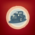 Vintage retro pickup truck car vector