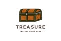 Vintage Retro Pirate Treasure Chest Box Logo Design Vector