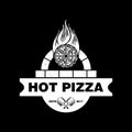 Vintage Retro Pizza badge, Hot pizza Logo vector illustration