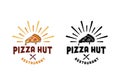 Vintage retro pizzeria, pizza restaurant logo design template inspiration