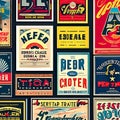 1878 Vintage Retro Posters: A retro and vintage-inspired background featuring vintage posters with retro illustrations, typograp