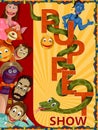 Vintage retro Puppet Show banner poster design Royalty Free Stock Photo