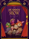 Vintage retro Puppet Show banner poster design Royalty Free Stock Photo
