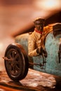 Vintage retro racecar driver figurine