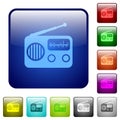 Vintage retro radio color square buttons Royalty Free Stock Photo