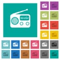 Vintage retro radio square flat multi colored icons Royalty Free Stock Photo