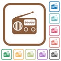 Vintage retro radio simple icons Royalty Free Stock Photo