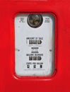 Vintage (retro) red gasoline pump.