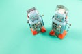 Vintage retro robot tin toy Royalty Free Stock Photo