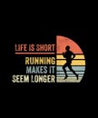 Vintage Retro Running Funny T-Shirt Design