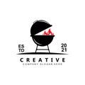 Vintage Retro Rustic barbecue logo. Food or grill design, icon vector illustration Royalty Free Stock Photo