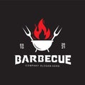 Vintage Retro Rustic barbecue logo. Food or grill design, icon vector illustration Royalty Free Stock Photo