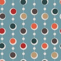 Vintage retro seamless vector pattern with pastel colors. Simple circle shapes for wallpaper background Royalty Free Stock Photo