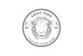 Vintage Retro Sheep Lamb Livestock Farm Badge Emblem Stamp Label logo design Royalty Free Stock Photo