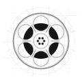 Vintage Retro Sketch Style Movie Film Reel on iSolated White Background Royalty Free Stock Photo