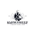 Vintage Retro smoke beef, Beef Grill emblem stamp Label logo vector design template inspiration