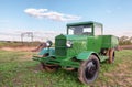 Vintage retro soviet green truck