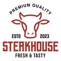 Vintage retro Steakhouse flat design modern logo illustration. vector logo template isolated on white background Royalty Free Stock Photo