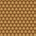 Vintage Retro style Modest fabric pattern Simple small muted yellow geometric flowers on olive brown background