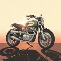 Vintage Retro Style Motorcycle Illustration Royalty Free Stock Photo